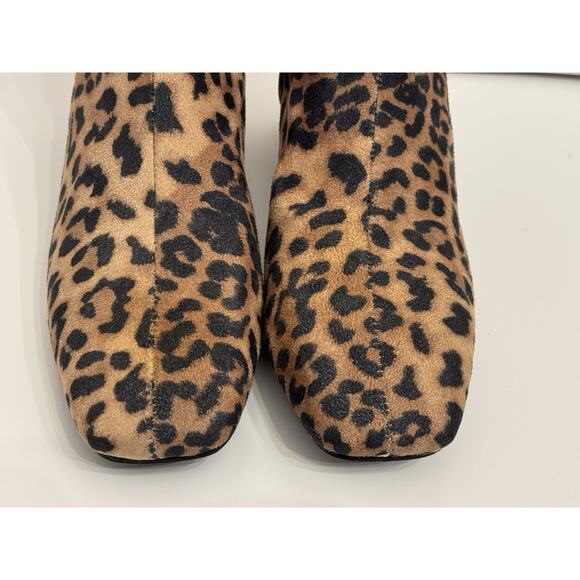 New SODA Leopard Print Boots Booties Women’s 8 Block Heel - Picture 8 of 10